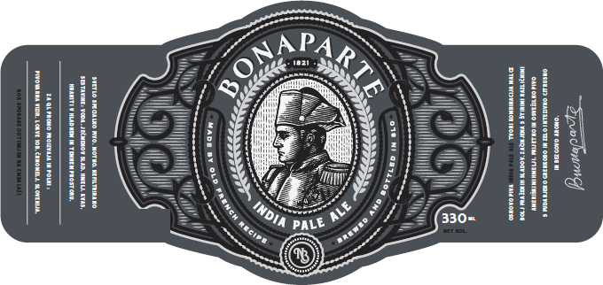 BONAPARTE India Pale Ale — etiketa, srebrna folija