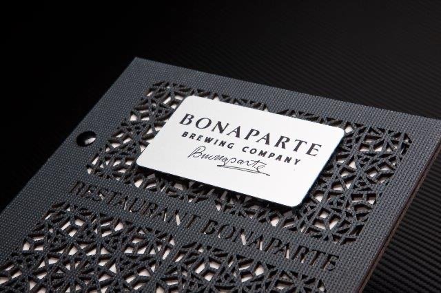 BONAPARTE — Lasersko rezana mapa za restavracijski meni